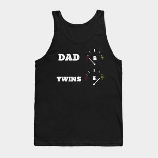 Funny dad father twins baby family gift idea Tank Top